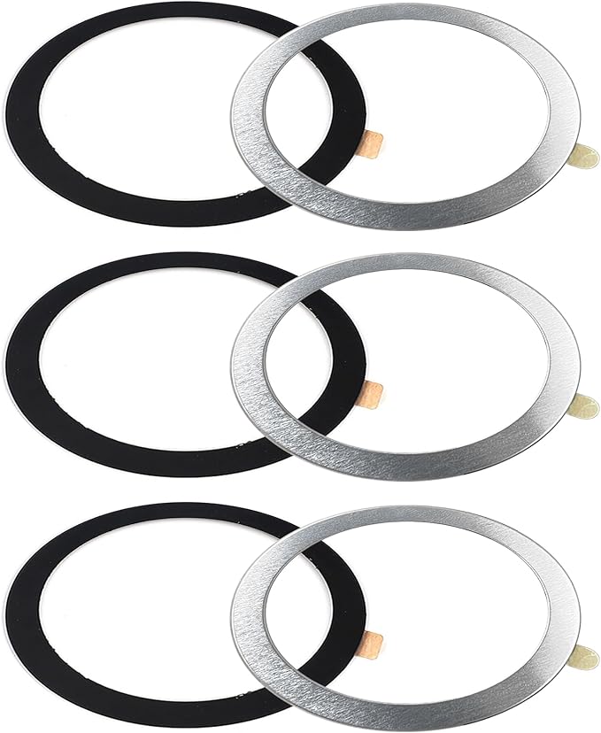 TENOC Universal Metal Ring Sticker for Magnetic Charger Compatible with iPhone/Samsung/Android All Cellphones, Magnetic Mount/Phone Holder Conversion Accessories, 6Pcs