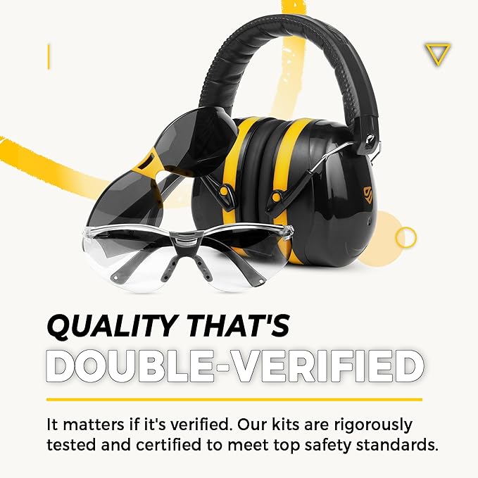 TradeSmart High-Performance Earmuffs for Shooting Range & Shooting Eye Protection Glasses + Firearm Confidence Course