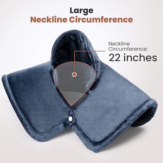 Heating Pad for Neck and Shoulders and Back, Electric Weighted Heat Pad for Pain Relief, 6 Heat Settings & Auto Shut Off Heated Wrap, Machine Washable Ultra Soft Fabric, Gifts for Women, Men, Mom, Dad