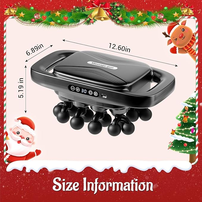 20-Head Massage Gun Set, Deep Tissue Percussion Massager with 3 Modes & 30 Intensities, Quiet Muscle Massage Gun, Up to 3 Hours Battery Life for Back, Shoulders, Legs, Foot, Body Muscle Pain Relief