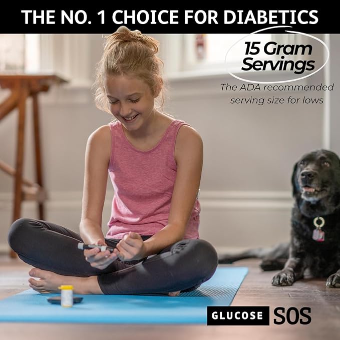 Glucose SOS Glucose Powder Packets with Natural Dextrose, Fast-Absorption That Instantly Dissolves in Your Mouth with No Water Needed, Sweet & Tangy 6 Servings