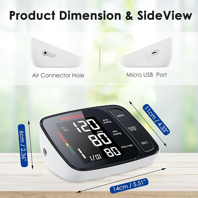 Blood Pressure Monitor,Upper Arm Blood Pressure Monitors for Home Use,FSA&HSA Eligible Digital Blood Pressure Machine,Adjustable 8.7"-17" Blood Pressure Cuff Backlight LCD 2 * 90 Memory