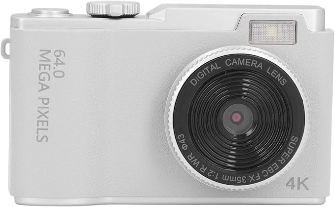 Digital Camera, 48MP Vlogging Camera with 16X Digital Zoom, Anti-Shake, Beauty Filter, 2.4 Inch LCD Screen, Compact Selfie Camera for Kids Teens, for Vlog Photos (White)