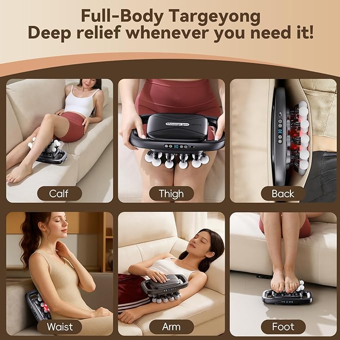 20-Head Massage Gun,2026 Upgrade Deep Tissue Percussion Massager with 3 Modes 30 Intensities, Quiet Muscle Tension Release Electric Massage Tools for Back, Shoulders, Legs