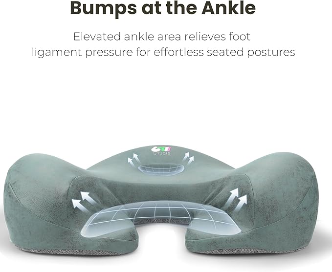 Meditation Cushion & Floor Pillow Seat - Ergonomic Comfortable Memory Foam Set Relieves Numbness Tailbone & Hip Pain from Long Sitting, idea for Reading, Yoga.