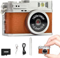 Mini Retro Camera,1080P Keychain Camera, Vintage Tiny Digital Video Recorder with 32GB Card, 0.96'' HD Retro Snap Micro Recorder for Travel Study(Brown)