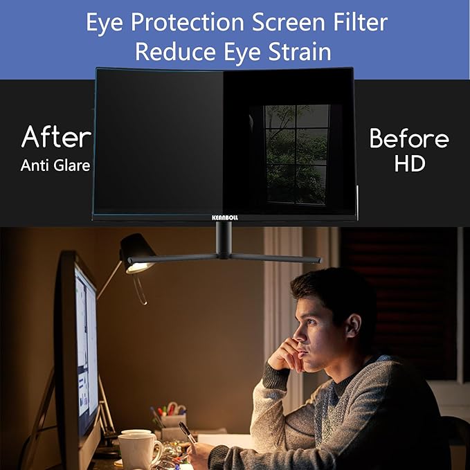 27-Inch Anti-Blue Light & Anti-Glare Screen Protector for 16:9 Widescreen Monitors | Premium Anti-Scratch, UV Blocking Filter | Reduce Eye Fatigue, Strain & Enhance Eye Protection