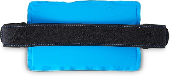Premium Hot Cold Solid Gel Ice Pack by FOMI Care | Cool Compress for Lower Back, Shoulder, Knee, Stomach | Coccyx, Sciatica, Tailbone Pain Relief | Flexible, Reusable Heating Pad | Adjustable