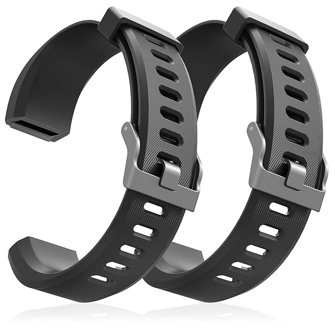 Reluen 2-Pack Bands Compatible with ID115Plus HR — Adjustable Silicone Wrist Straps