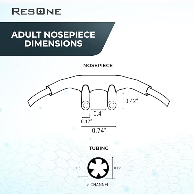 ResOne 25Ft Soft Adult Oxygen Nasal Cannula 5-Pack - Curved Prongs, Crush-Resistant Tubing - Nasal Tubes, Oxygen Concentrator Supplies - Soft Curved Nose Piece, Standard Size, Standard Flow 6 LPM
