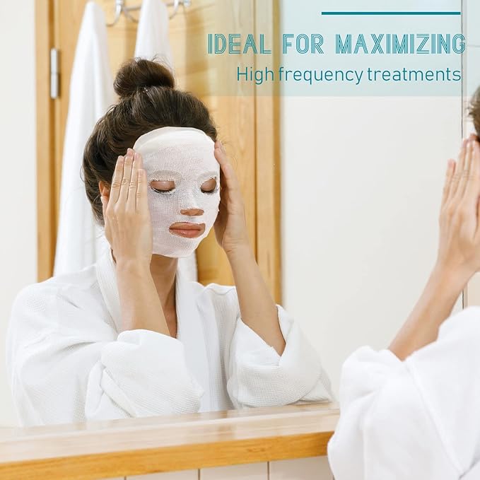 Maitys 150 Pieces Pre-cut Gauze Facial Cotton Beauty Face Pads Gauze Skin Care High Frequency for Facial Spa(8 x 10 Inch,Round Face Style)
