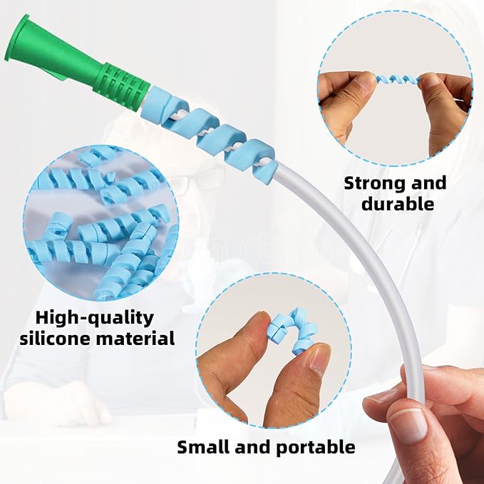 10 Pack Oxygen Tube Support Crimp Straightener for Portable Oxygen Concentrator, Oxygen Tubing Support for Oxygen Tank Oxygen Hose Nasal Cannula Oxygen Accessories (Blue)