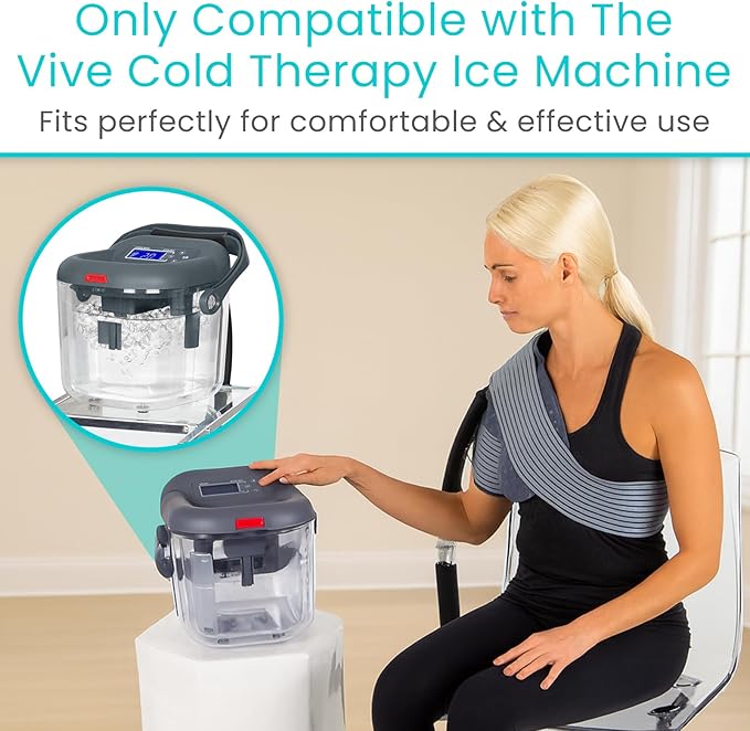 Vive Cold Therapy Machine Replacement Pads for Shoulder - Flexible Ergonomic Reusable Padding for Ice Therapy - Pain Relief System - Shoulder Adjustable Device Accessory to Reduce Swelling (Pads Only)