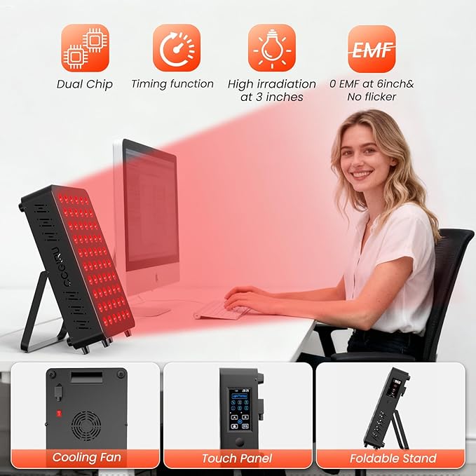 Red Light Therapy Panel for Face and Body -Near Infrared Red Light Device with Timer, RC, Dual Chip for Improve Sleep, Skin Health, Pain Relief -Upgraded Version in 2026