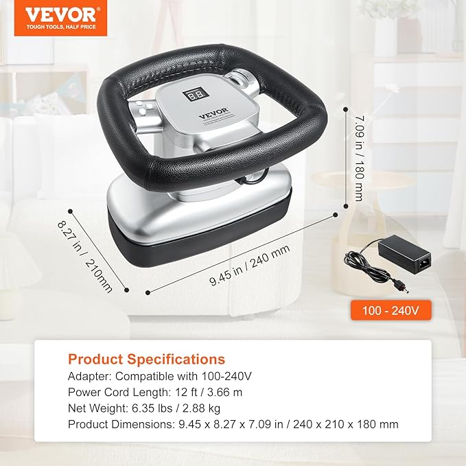VEVOR Chiropractic Massager, 400-4600rpm Variable Speed Professional Vibrating Massager, Handheld Chiropractic Orbital Body Massager for Back, Neck, Shoulder Muscle Relief