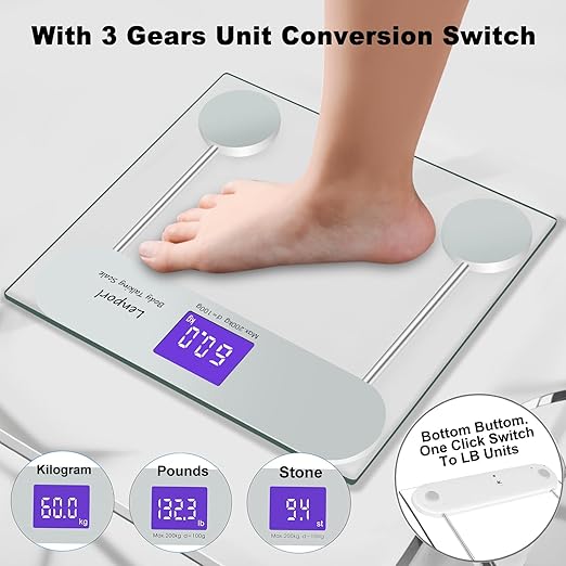 Talking Scales for Body Weight with Pure North American Male Voice,Highly Accurate Talking Bathroom Weight Scale with Large LCD Screen,Talking Scales for Visually Impaired and Seniors, 440Ibs
