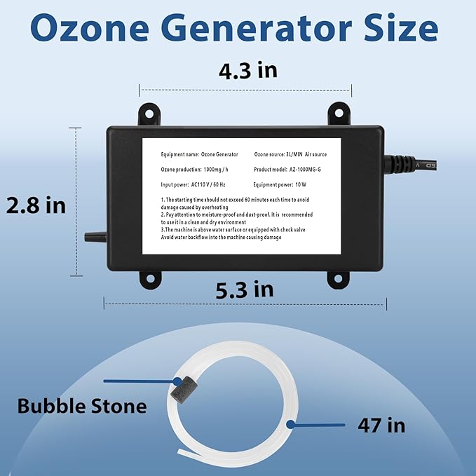 Ozone Generator for Cold Plunge, 1000mg/h Ozone Generator Water Keep Cold Plunge, Ice Bath, Spa, Hot Tub, Pool Clean and Fresh for Long Time