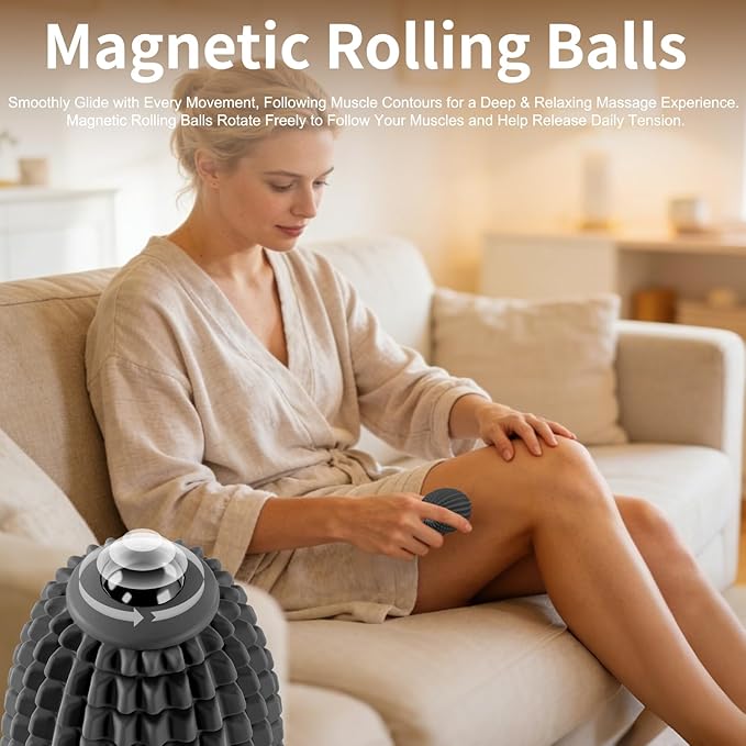 Vibrating Massage Ball for Full Body Relaxation, Silicone Trigger Point Massager Ball for Back, Neck, Foot, Muscle Recovery, Portable Rechargeable Massage Roller, 3 Vibration Modes (Black)