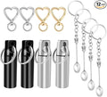 12pc Compact Keychain Pill Box, Mini Aluminum Alloy Medicine Keychain Organizer & Pill Container, Waterproof Small Pill Case for Travel, Camping, Outdoor (Black & White)