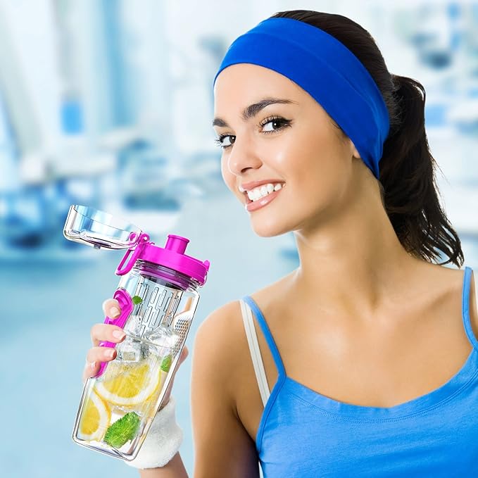 Fruit Infuser Water Bottle 32oz- Durable, Large - BPA Free Tritan, Flip Lid, Leak Proof Design - Sports, Camping