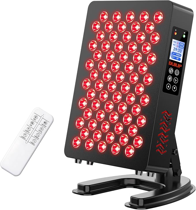 Red Light Therapy Panel, Multiple Adjustable Light Therapy for Body and Face with Timer and Remote, 70 LEDs, Touch Screen Red Near Infrared Light Panel 630-940nm for Skin Health, Energy, Recovery