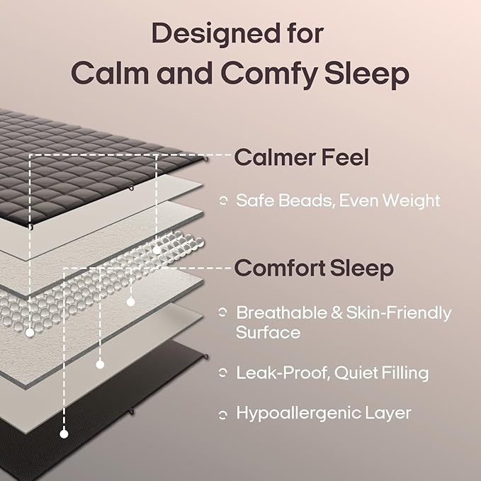 ZonLi Weighted Blanket for Adults(80"x87", 25lbs,Light Pink) King Size High Breathability Cooling Heavy Blanket, Soft Material with Premium Glass Beads,All-Season.