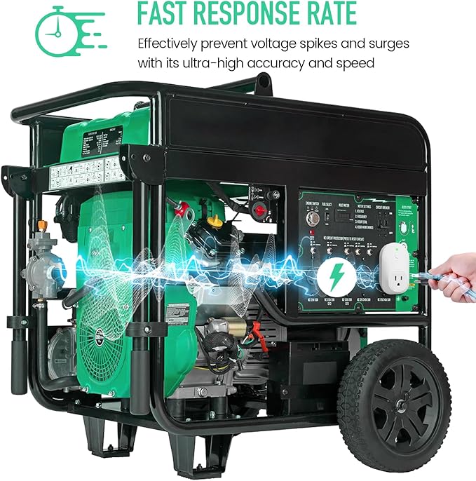 Haoguo Generator Electromagnetic Protector, EMP Protection, Plug Into The Socket of Inverter & Generator, Withstand Multiple High-Voltage Surges, for Home Backup, Emergencies, Grid outages