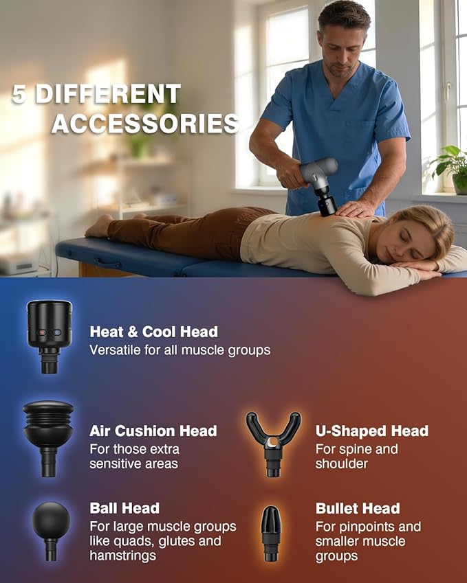 cotsoco Mini Massage Gun with Heat and Cold Therapy for Muscle Recovery, Pocket-Sized Deep Tissue Massager, Portable Percussion Massage Gun for Pain Relief, Birthday Gifts for him her