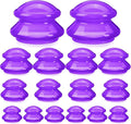 Geiserailie 16 Pcs 4 Sizes Cupping Therapy Set Silicone Cupping Massage Cups Professional Chinese Therapy Cup Vacuum for Body Muscle Nerve(Purple)