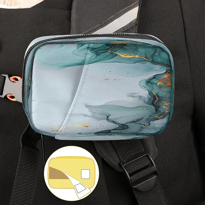 Abstract Teal Gray Marble Travel Pill Organizer Box Weekly Portable Pill Case Daily Pills 7 Day Small Birth Control Pills Container Removable Compartments for Medicine Vitamins Fish Oil