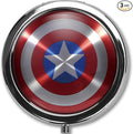 American Flag Custom Round Silver Pill Box Pocket 2.1 inches Medicine Tablet Holder Organizer Case