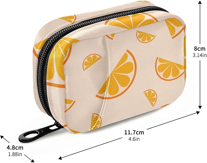Lemon Medicine Organizer Daily Vitamin Fruit Travel Pill Organizer Daily Medicine Container Twill Pill Case Bag