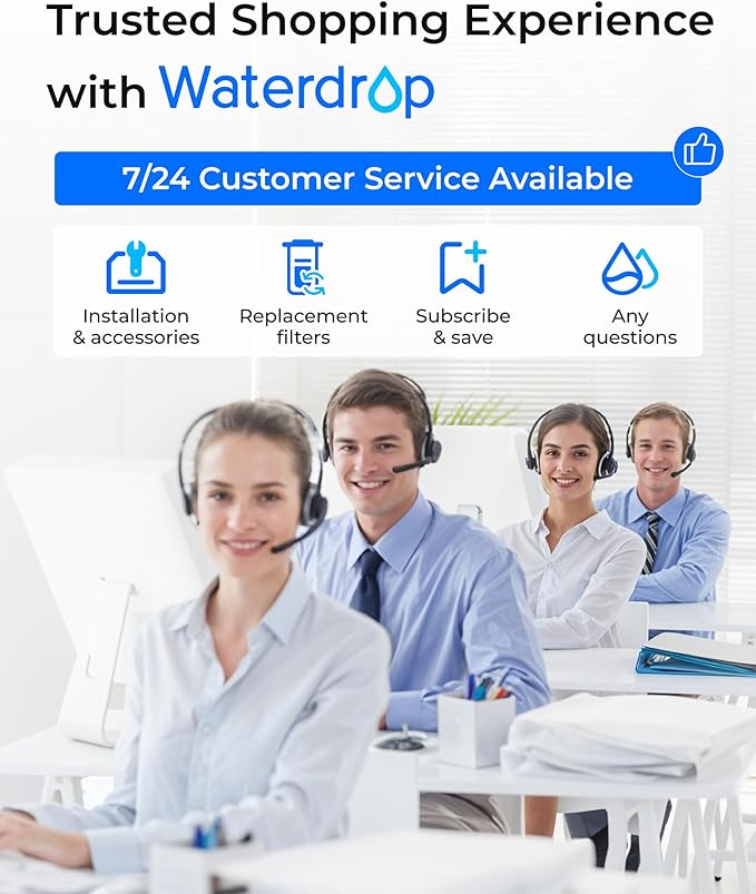 Waterdrop G5P700-RO Filter, Replacement for Waterdrop G5P700 & G5P700A & G5P700-PRO & G5P700A-PRO Undersink Reverse Osmosis System, 24-month Lifetime