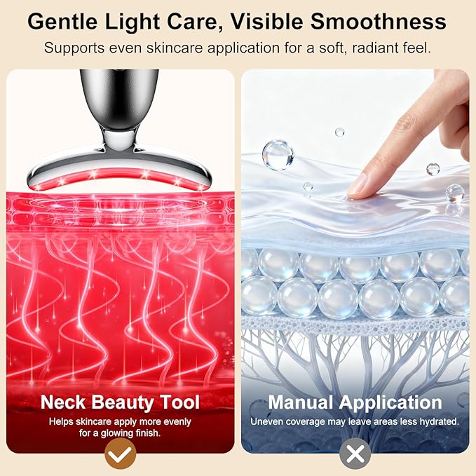 Red Light for Face and Neck, 7-in-1 Face Massager Tool with Jade Roller, 3-Color Portable Facial Massager for Skin Care
