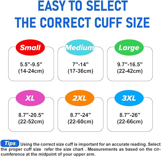3XL Blood Pressure Cuff, Adult Cuff, Compatible with Most Monitors, ARM Blood Pressure Replacement Cuff with 8 Connectors(3XL)