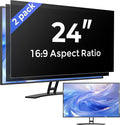 [2 Pack] 24 Inch Computer Privacy Screen Filter for Monitor 16:9 Aspect Ratio, Eye Protection Anti Blue Light Privacy Shield and Anti-Glare Protector, 24inch Removable Anti-Scratch 24in Protector Film