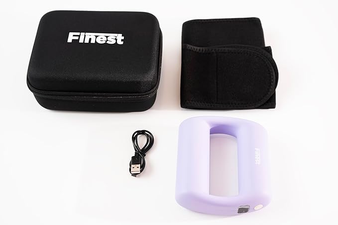 THE FINEST Deep Tissue Handheld Massage Gun Portable Cordless Massager for Back, Muscle Recovery & Pain Relief, Travel Size with Carry Case, Ideal for Athletes, Office & Home Relaxation (Purple)