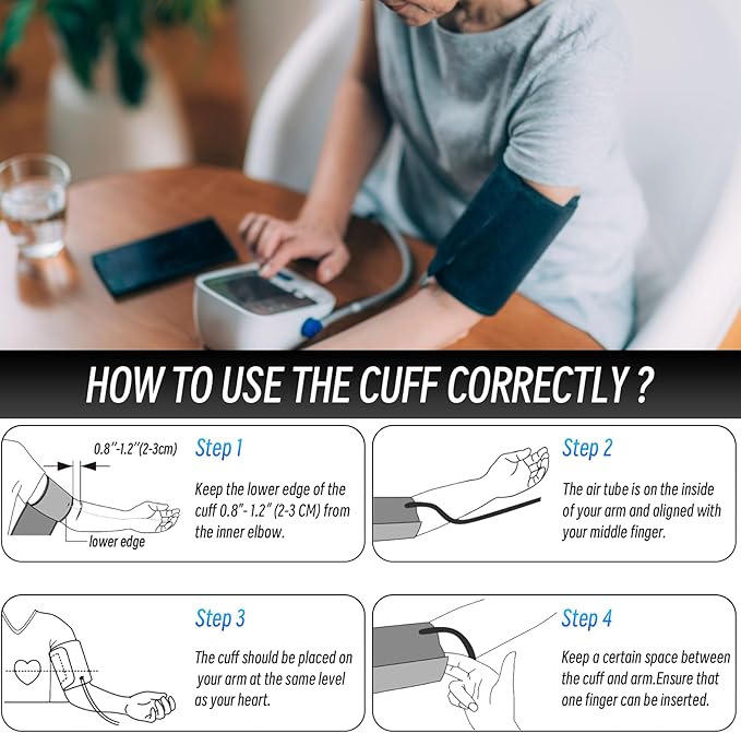 Large Size Cuff Compatible with Omron 9"-16.5" Inches (22-42CM) L Blood Pressure Cuff Adult ARM BP Replacement Cuff for Big ARM (Large)