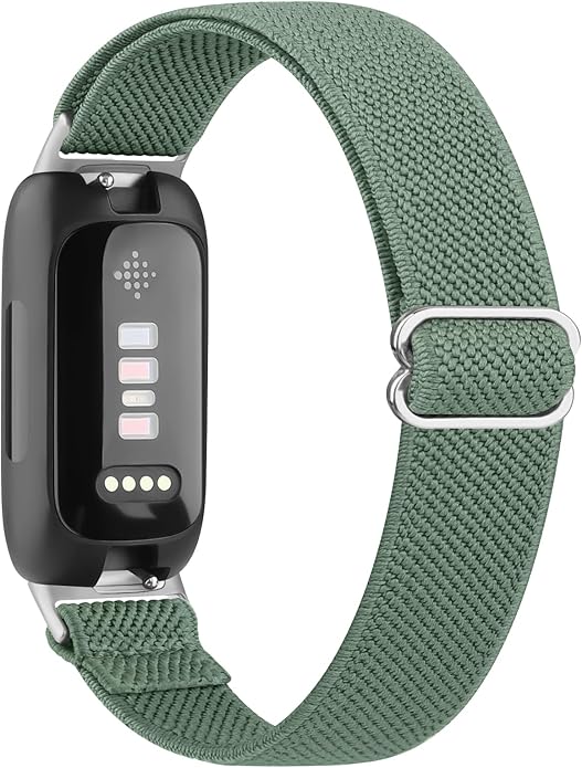 Vancle Elastic Bands for Fitbit Inspire 3 Bands Women, Breathable Adjustable Replacement Stretchy Nylon Loop Wristband Sport Straps Compatible with Fitbit Inspire 3 Fitness Tracker