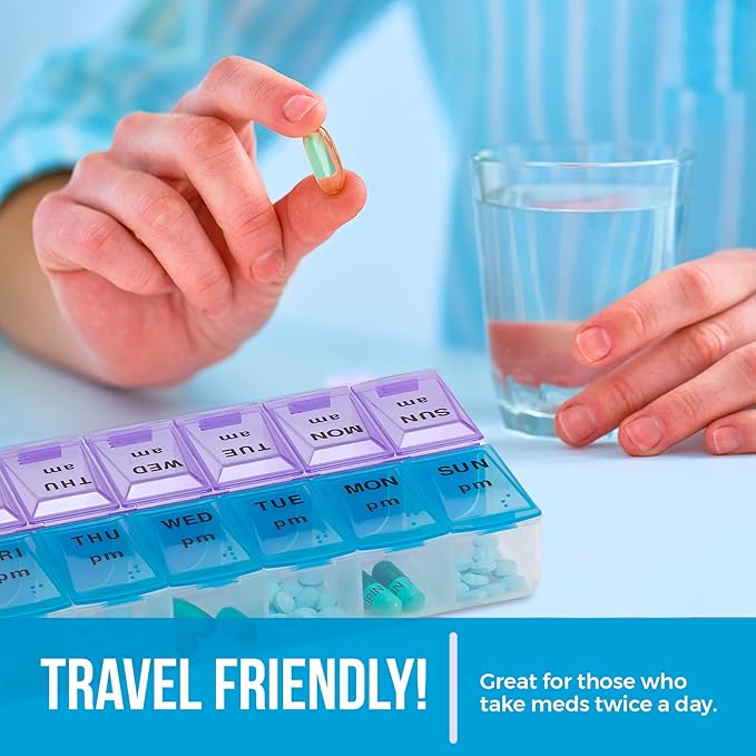 MEDca Weekly Pill Organizer, Twice-a-Day, 1 Pill Organizer Extra Large
