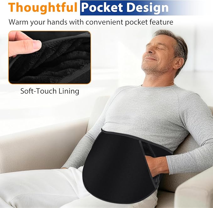 Cordless Heating Pad for Back, Back Heating Pad Rechargeable Heated Waist Belt Wrap with Built-in Warming Layer 5 Heat Options & 3 Auto Timer