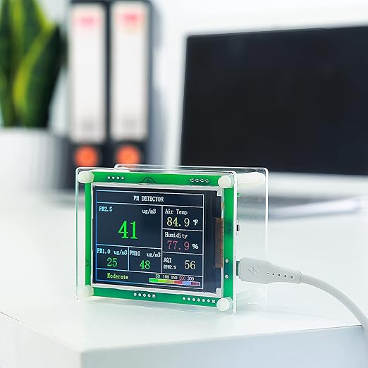 Air Quality Monitor pm2.5 pm10 pm1.0 Detector Indoor air Quality Test kit for Cars ,Home,Office,Hotel etc (PM2.5,AQI)