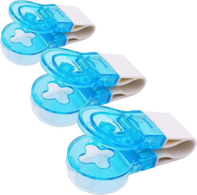 Portable Pill Remover Tool with Storage Case - 3-Pack Easy Push Blister Pack Opener, Mini Tablet Dispenser Gadget for Elderly, Travel, Arthritis Assistance (Blue)