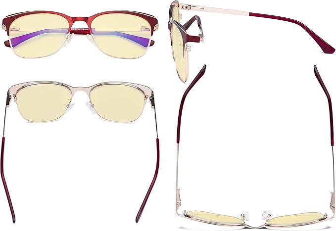 Eyekepper Blue Light Glasses - Square Digital Eyeglasses for Women Blocking Computer Screen UV Rays