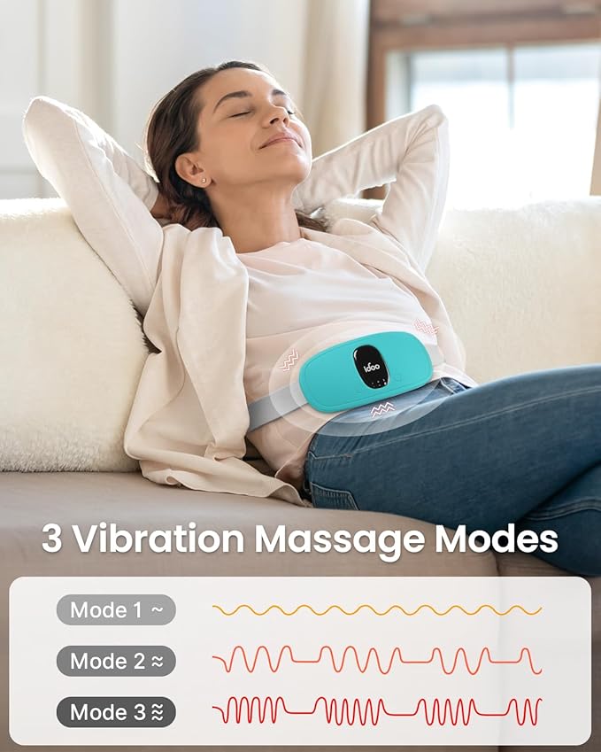 iDOO Heating Pad for Period Cramps, FSA Eligible Items Only List, Portable Cordless Heating Pad, Electric Waist Belt Device, Gifts for Girlfriend Mom Wife Women (Blue)