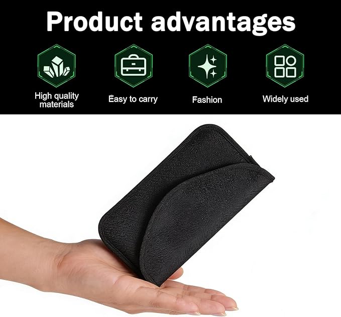 2 PCS Phone Faraday Bags, RFID Signal Blocking Pouch, Anti-Tracking Anti-Theft Car Key Privacy Protection Case, Universal for Most Cars