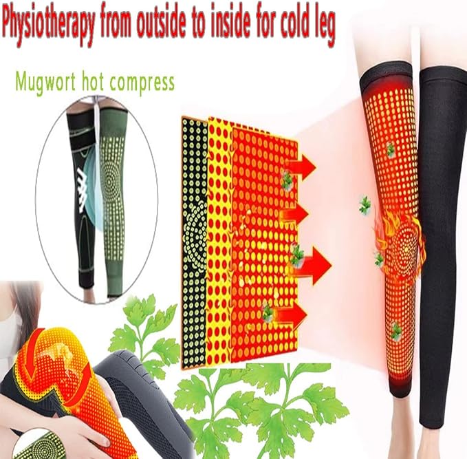 Tourmaline Acupressure Selfheating Knee Sleeve with Tourmaline Acupressure Self-Heating Shaping Socks, Mugwort Acupressure Shaping Knee Pads ，Detox Sculpting Knee Pads