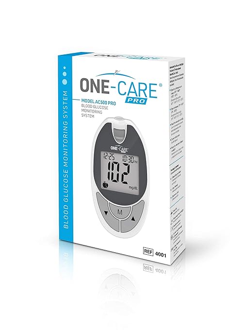 ONE-CARE PRO Glucose Meter, Blood Glucose Monitor for Diabetes Testing, Blood Sugar Monitor Device, Digital Glucometer for Home and Professional Use, Blood Sugar Testing Monitor