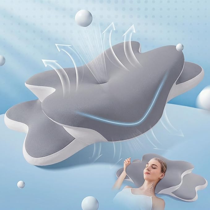 Cervical Pillow for Sleep Apnea, Neck Pain, and Snoring Relief,Dreamers Relief Pillow,Cervical Neck Pillow for Side Sleepers,Orthopedic Memory Foam with Ergonomic Support