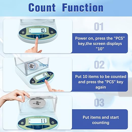 FOUR E'S SCIENTIFIC Lab Scale 500g x 0.001g Accuracy - High Precision Laboratory Analytical Balance with Windshield Digital Scientific Scale Jewelry/Kitchen Scale